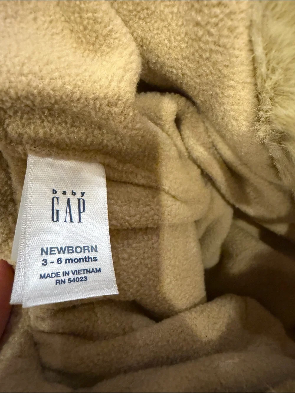 Baby Gap Newborn Faux Fur Trapper Hat with Bear Ears Size 3-6 Months